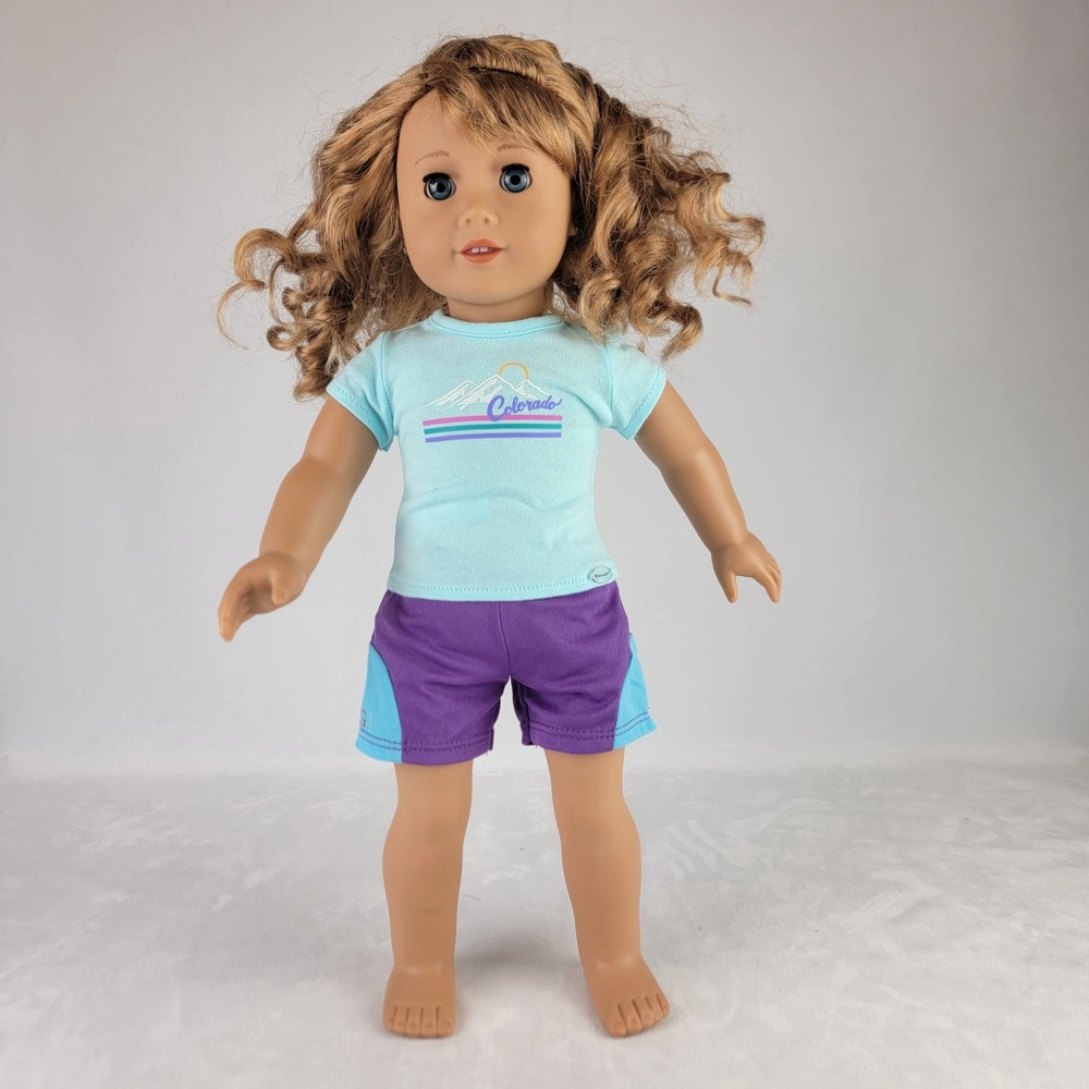 American Girl Courtney Moore 18 Inch Doll 1980s Historical Meet Outfit Pierced - Picture 2 of 9